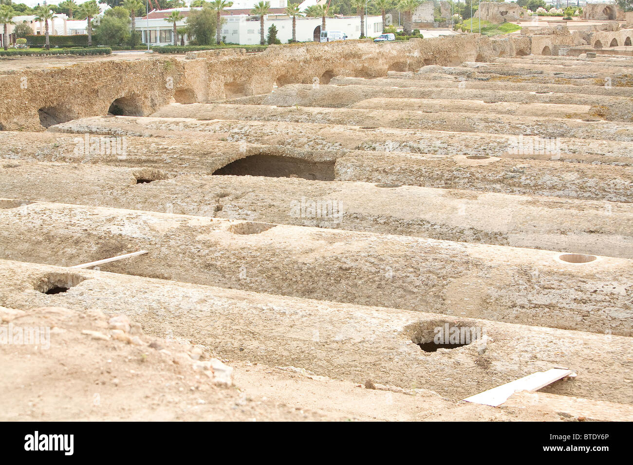 Rovine romane (acqua di impianti di magazzinaggio) Tunisi Tunsia Foto Stock