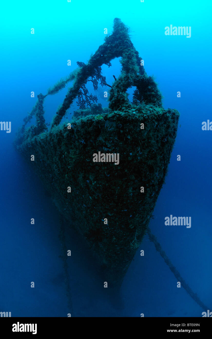 Relitto di nave USS Spiegel Grove off Key Largo costa, Florida, Stati Uniti d'America Foto Stock