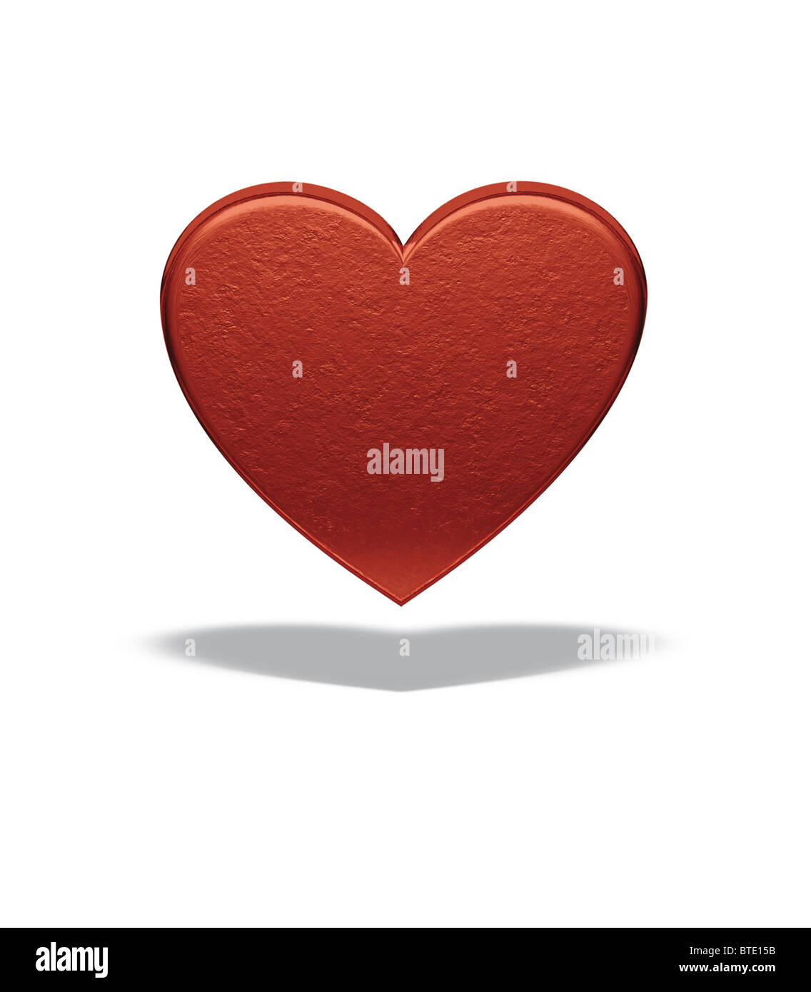 3d cuore rosso - sfondo amore - Vista frontale - isolato Foto Stock