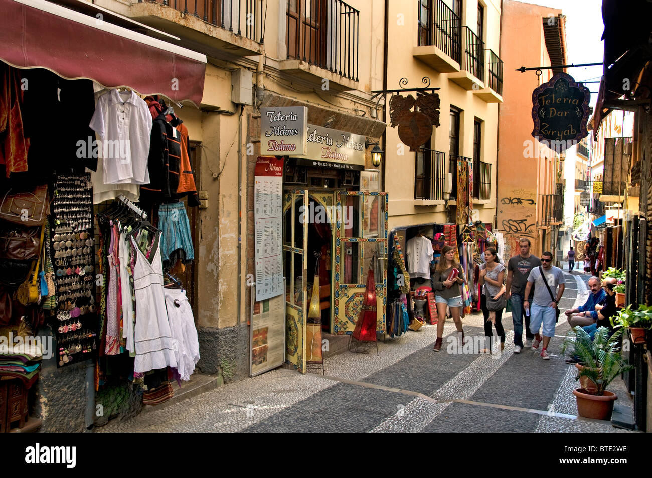 Granada Spagna spagnolo moresco quartiere marocchino Mori Moor Marocco Foto Stock