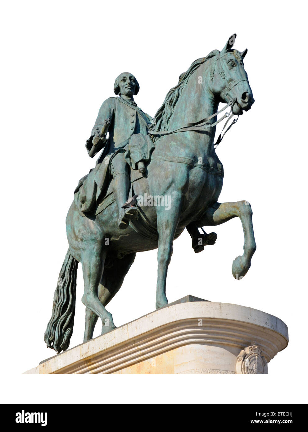Madrid, Spagna. Puerta del Sol. Statua equestre di Carlo III Foto Stock