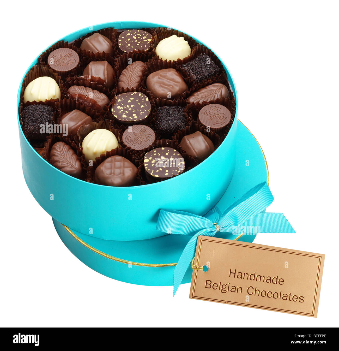 Artigianale di cioccolatini belgi Foto Stock