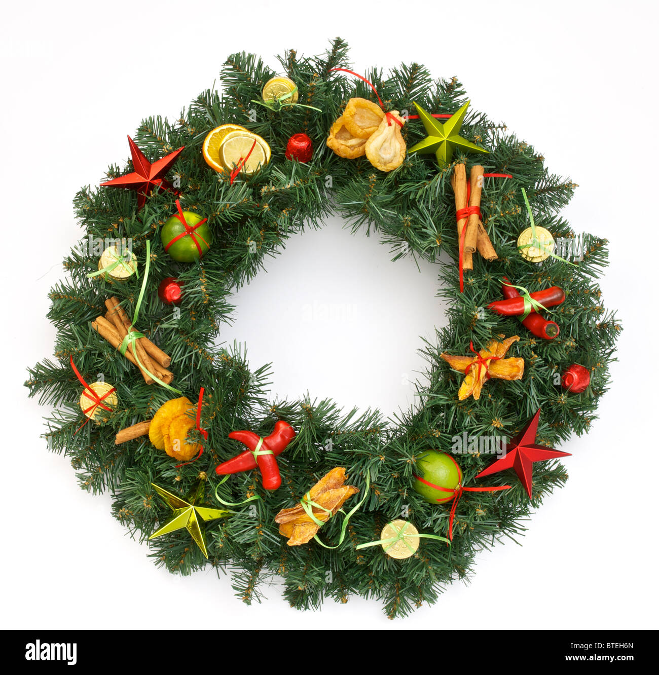 Decorate ghirlanda di Natale. Foto Stock