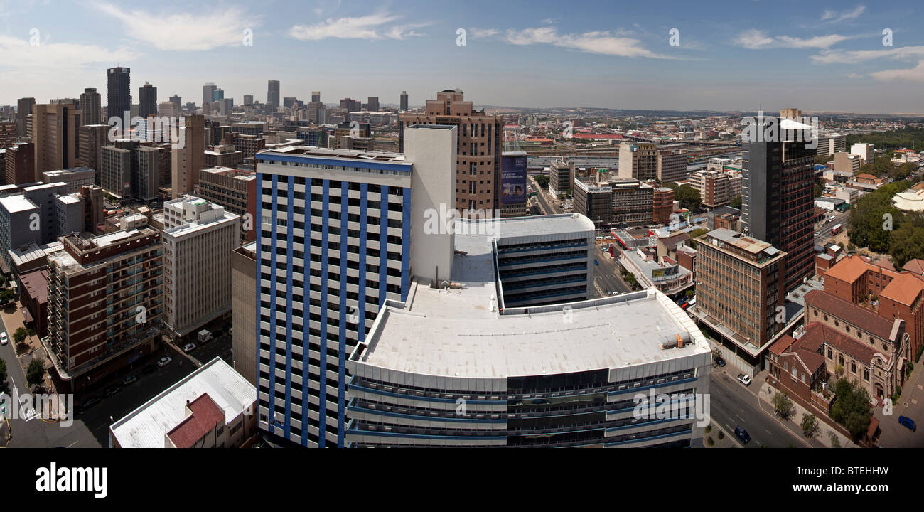 Vista di Johannesburg da un edificio alto Foto Stock