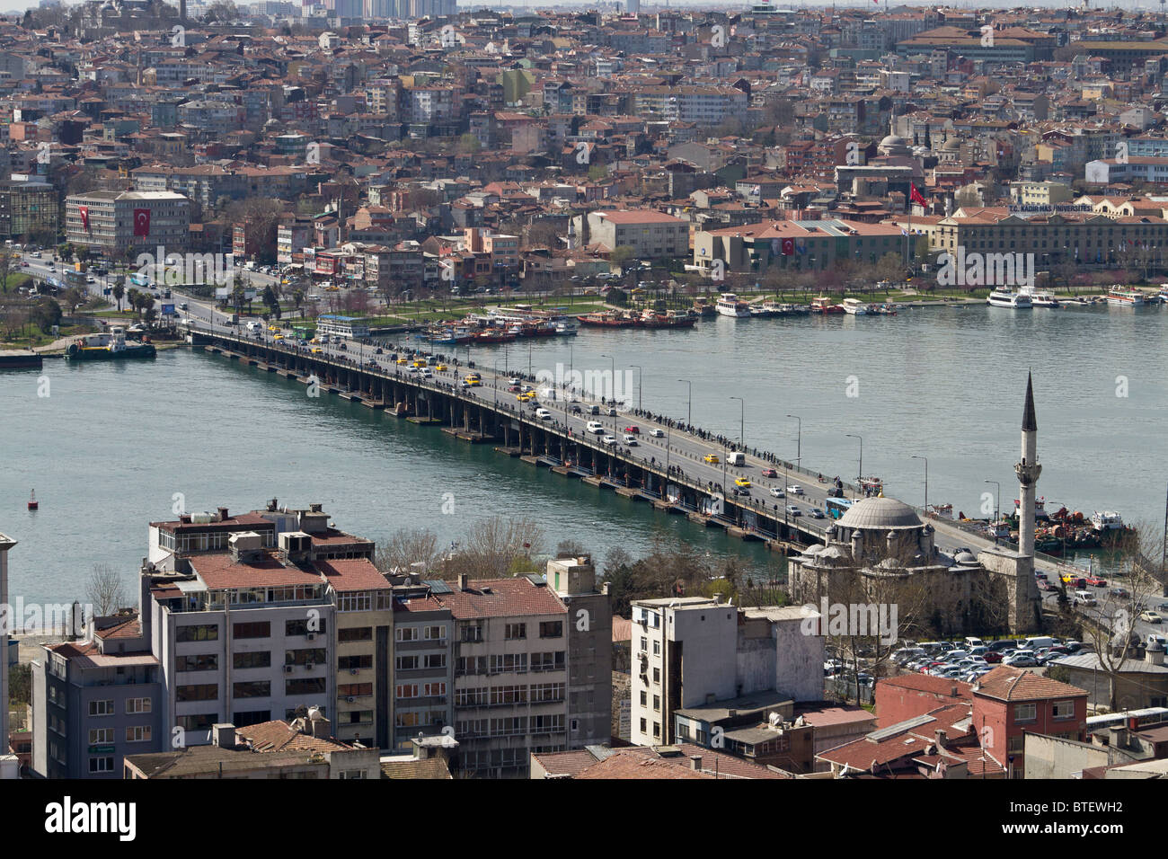 Istanbul vista dalla Torre di Galata Foto Stock