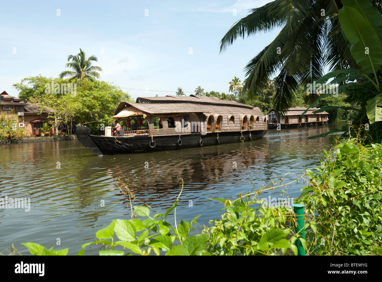 Houseboat nelle backwaters di Kuttanad ; Alleppey; Alappuzha ; Kerala ; India Foto Stock