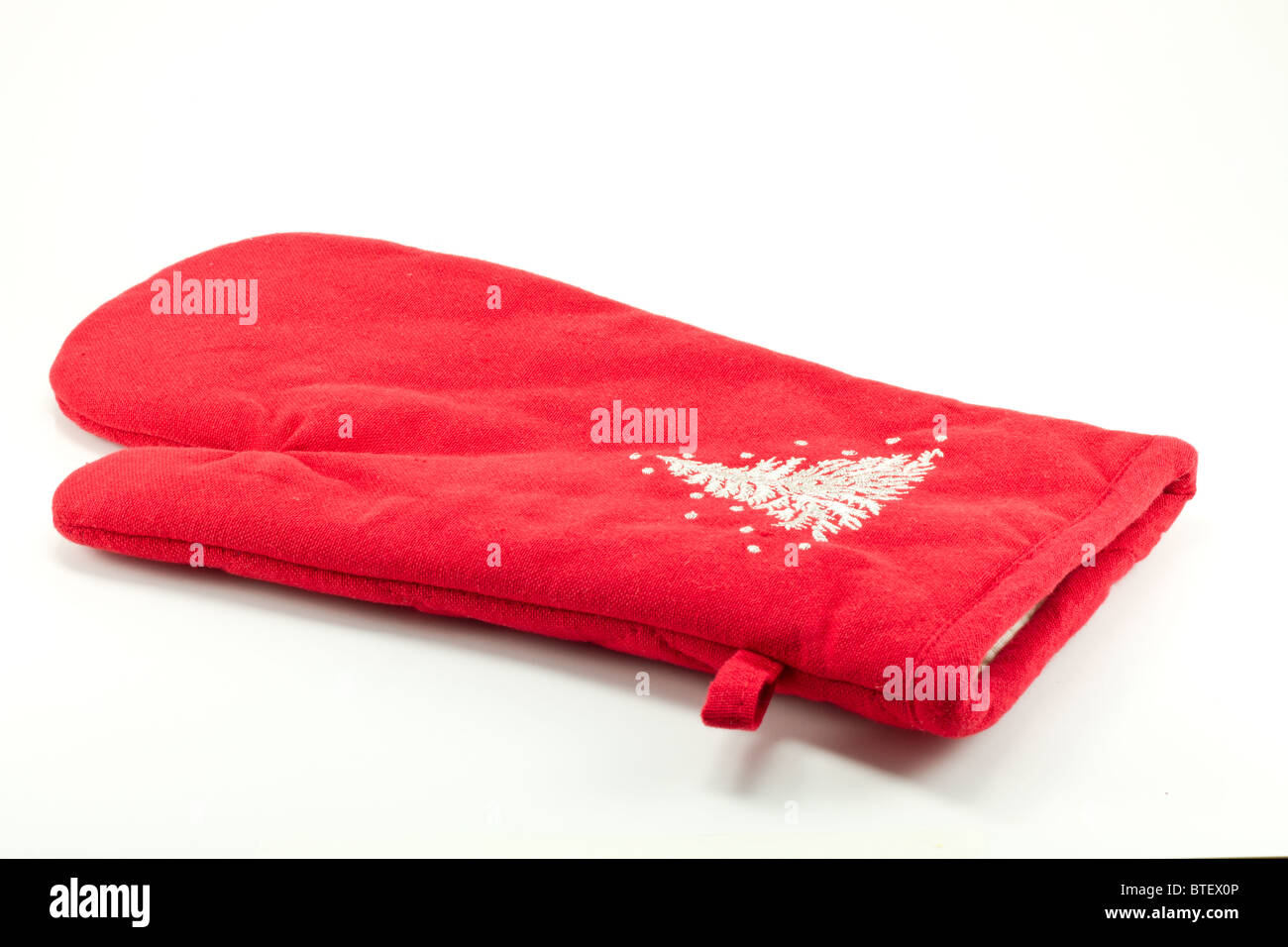 Guanto da forno rosso Foto Stock