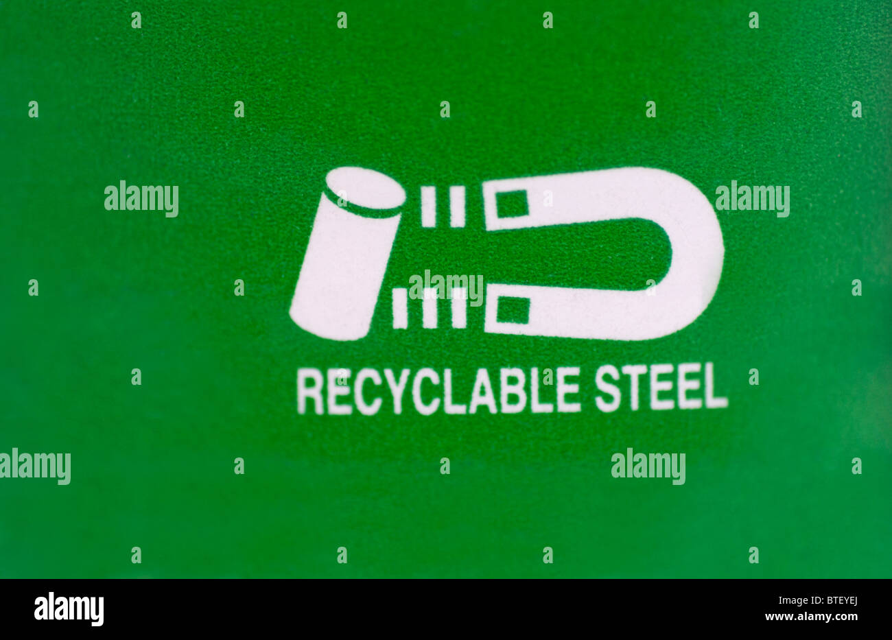 Riciclabile Logo in acciaio Foto Stock