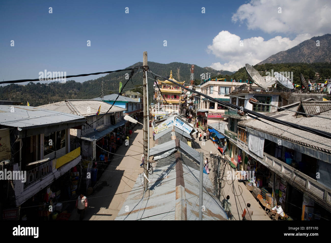 Visualizzare McLeod Ganj Dharamsala, Himachal Pradesh, India. Foto Stock