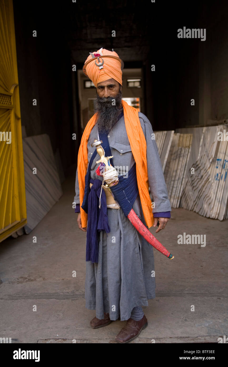 La religione Sikh l uomo dal Rajastan, India. Foto Stock