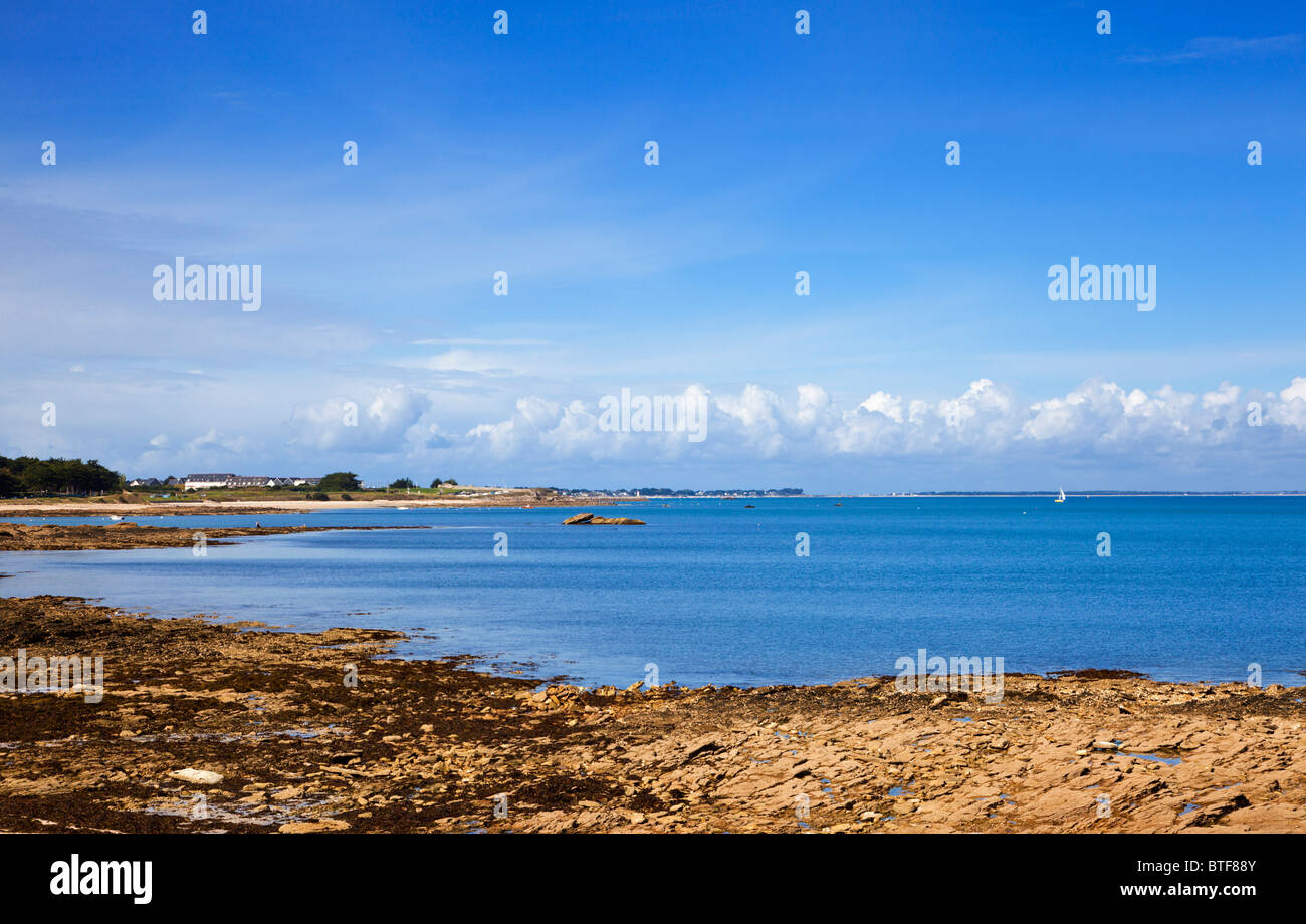 Spiaggia sulla penisola di Quiberon Morbihan Bretagna Francia Europa Foto Stock