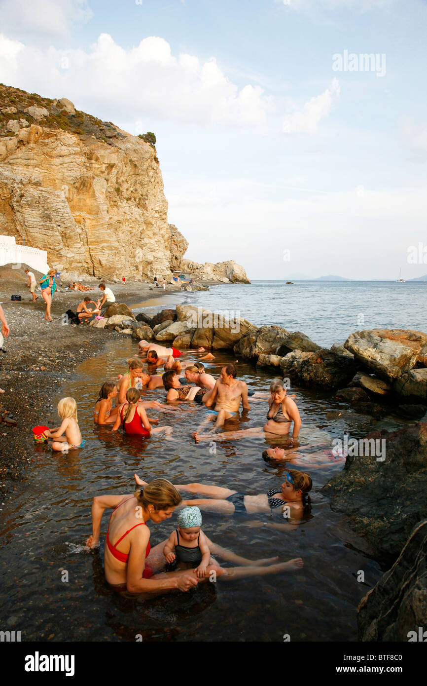 Embros Therme hot springs conosciuto anche come Therma Loutra, Kos, Grecia. Foto Stock