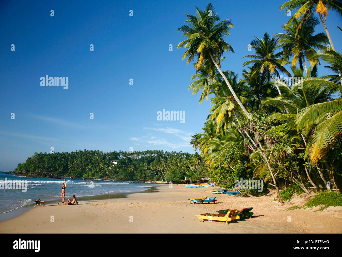 Spiaggia di Mirissa noto anche come Paradise Beach, Sri Lanka. Foto Stock