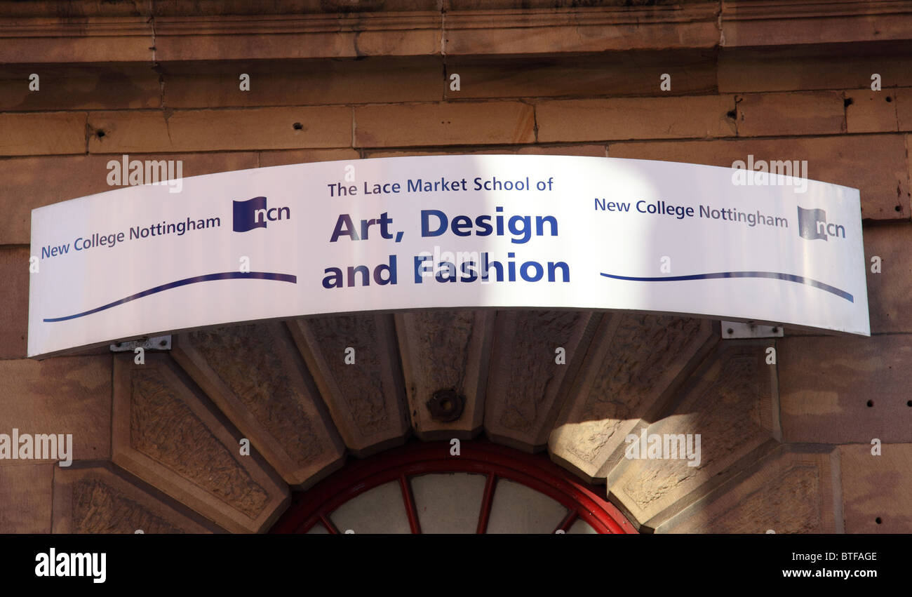 New College Nottingham (NCN), il Lace Market Scuola d'arte, del design e della moda, Nottingham, Inghilterra, Regno Unito Foto Stock
