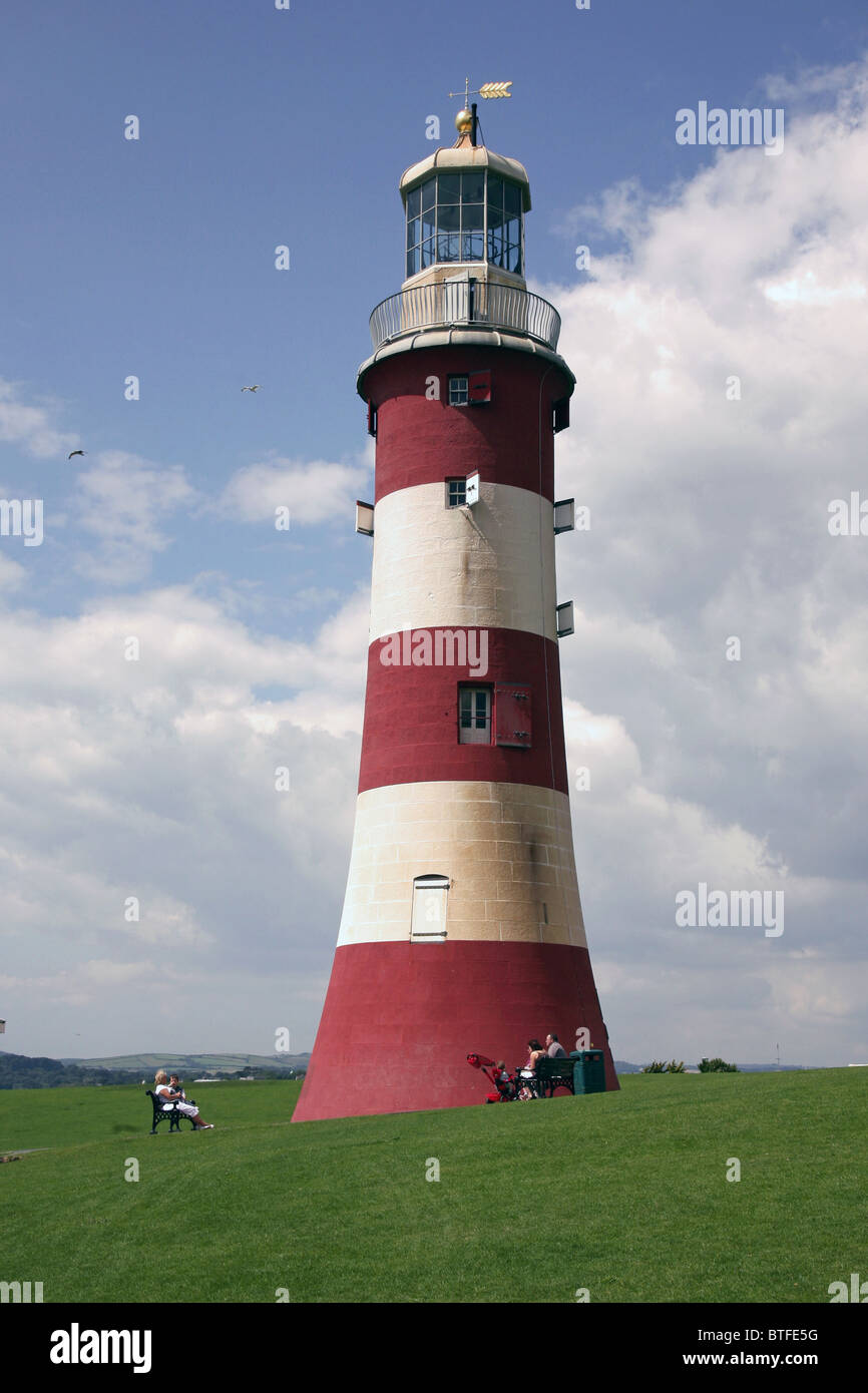 Smeaton's Tower - Faro di Plymouth Hoe in Devon Foto Stock