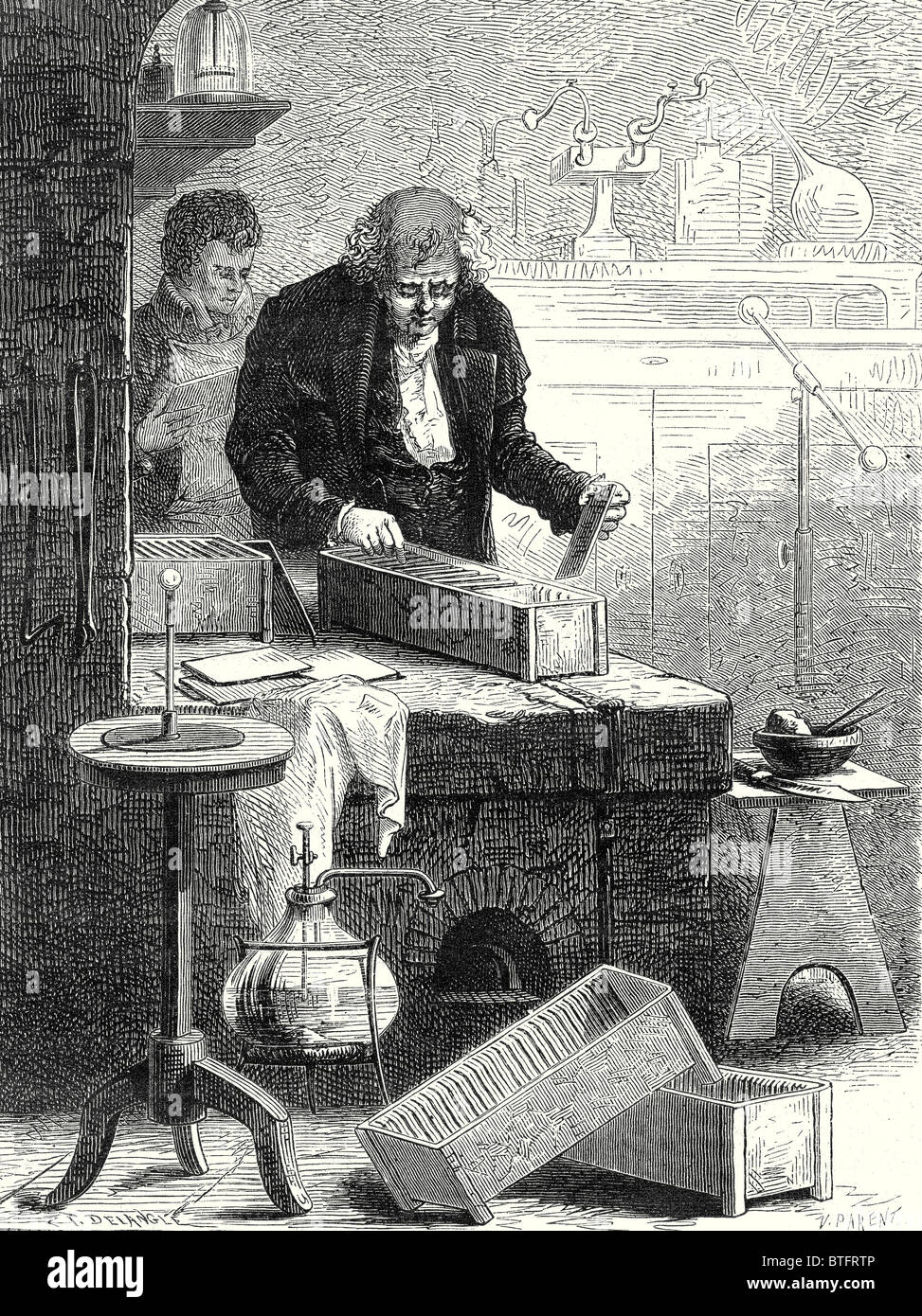 Cruikshank costruisce la batteria con canali Foto Stock