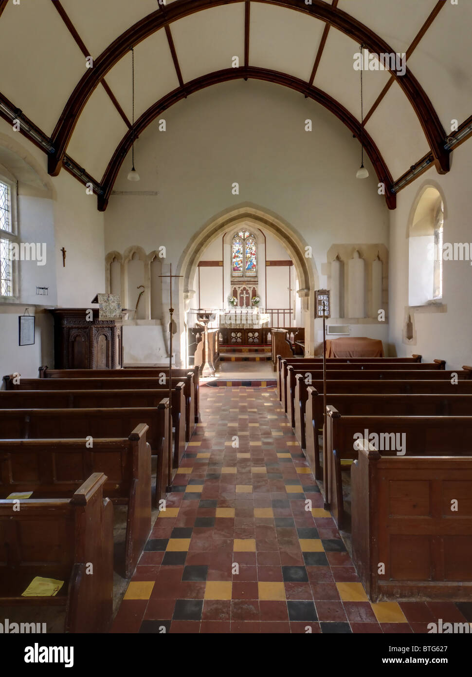 Interno, Winterbourne Monkton, la Chiesa di Maria Maddalena Foto Stock