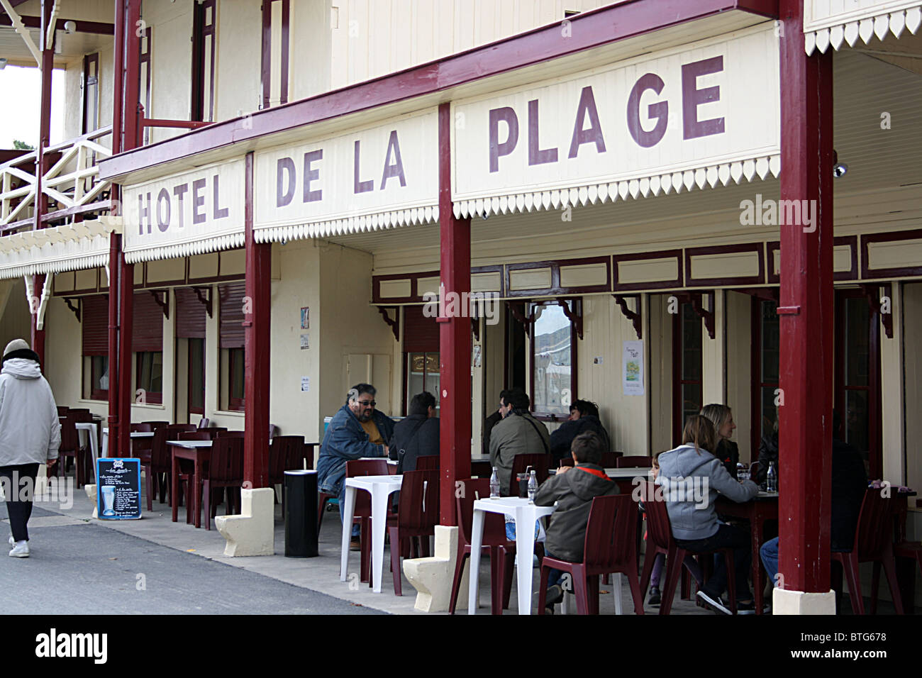 Hotel de la Plage, l'herbe, Bassin d'Arcachon Francia Foto Stock