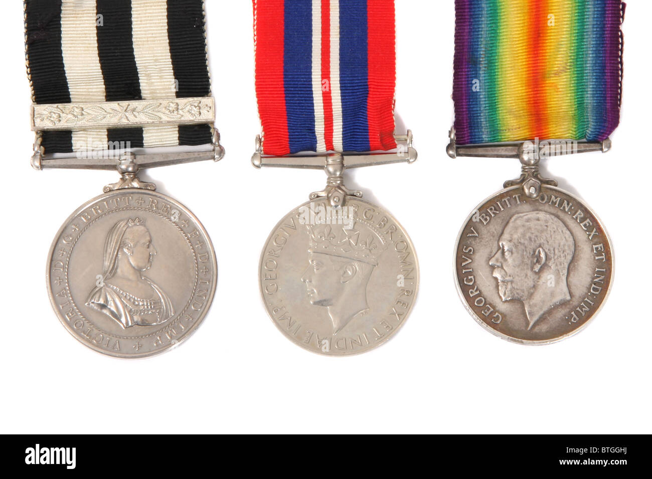 British Prima e Seconda Guerra Mondiale medaglie Foto Stock