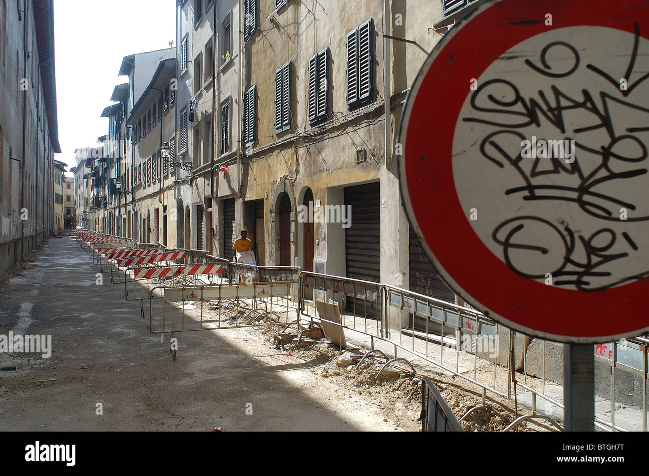 Lavori in corso nel centro della città Foto Stock