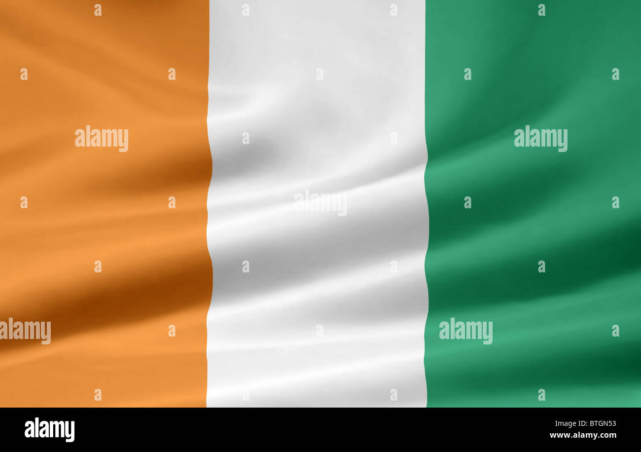 Grande Bandiera della Costa d Avorio Foto Stock