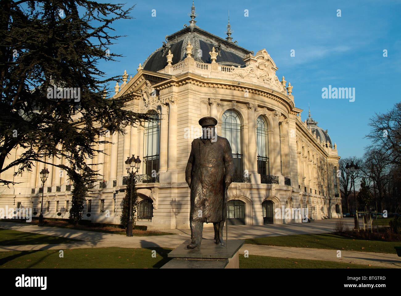 Statua di Churchill, jardin des Champs Elysées, Parigi capitale della Francia Foto Stock