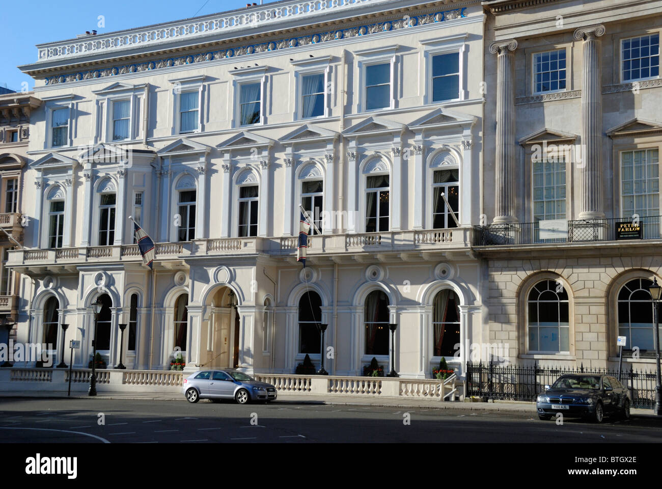 La East India Club in St James's Square, Londra, Inghilterra Foto Stock