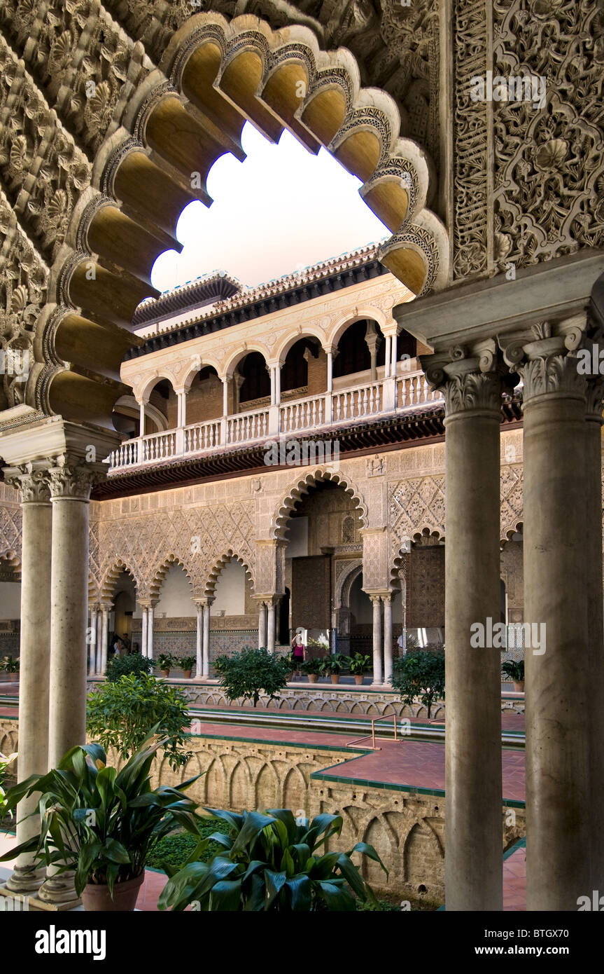 Alcazar siviglia spagna Andalusia Royal Palace fortezza moresca. Foto Stock