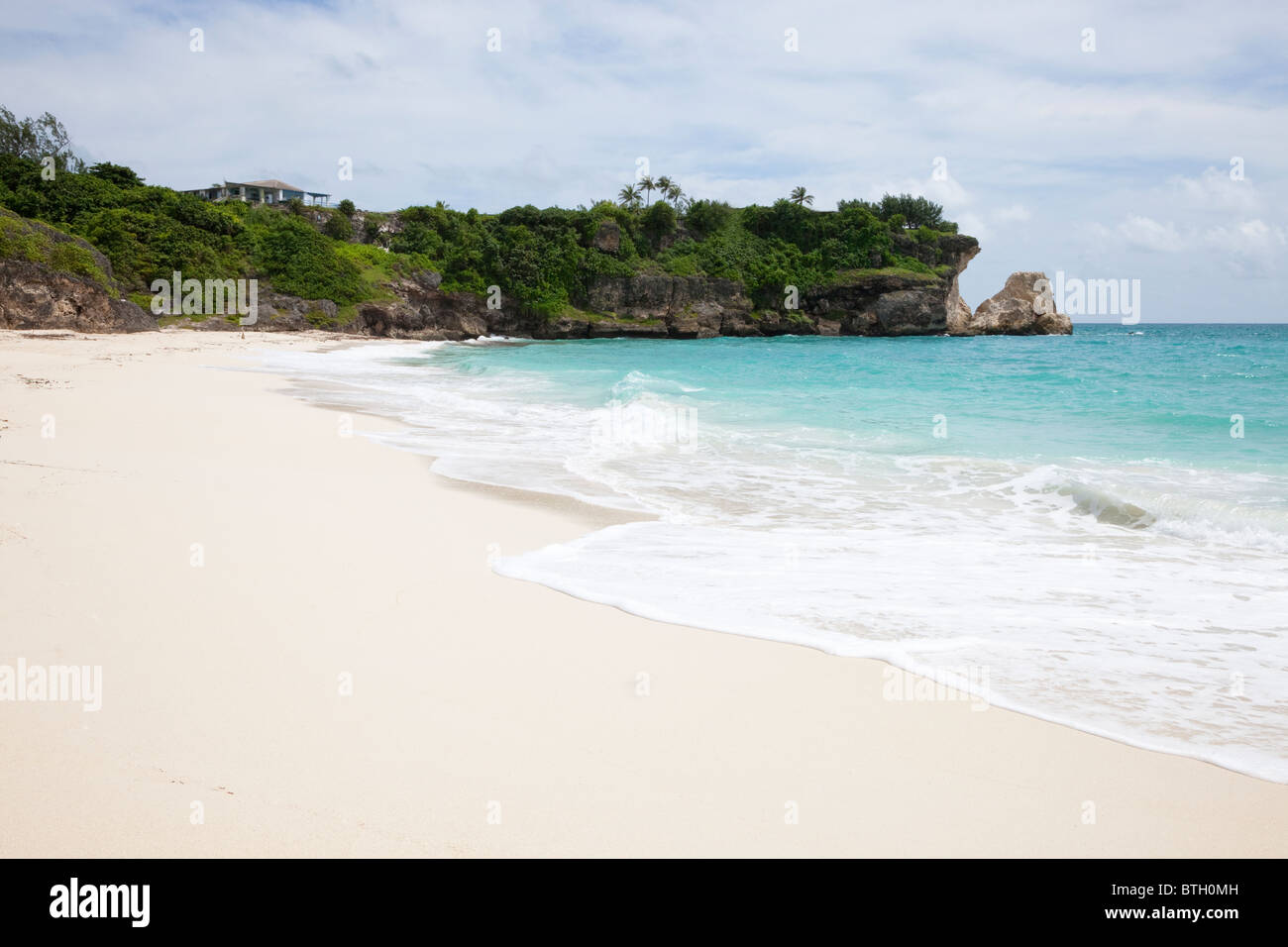 Falli Bay, Barbados, Caraibi, West Indies. Spiaggia isolata con una baia protetta a sud dell'isola. Foto Stock