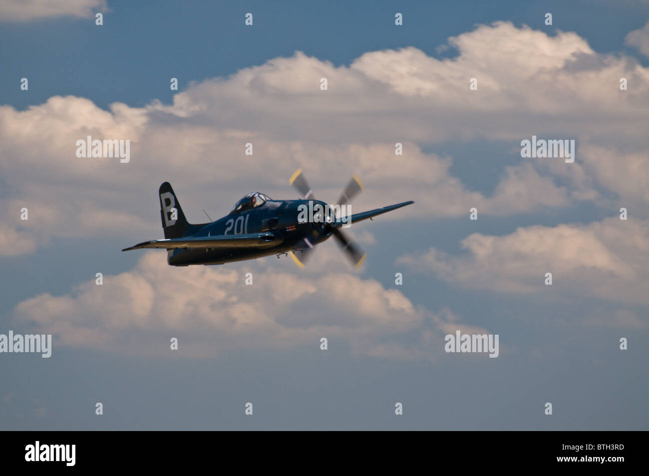 Un Grumman F8F-2P Bearcat al Duxford Flying Legends air show, luglio 2010. Foto Stock