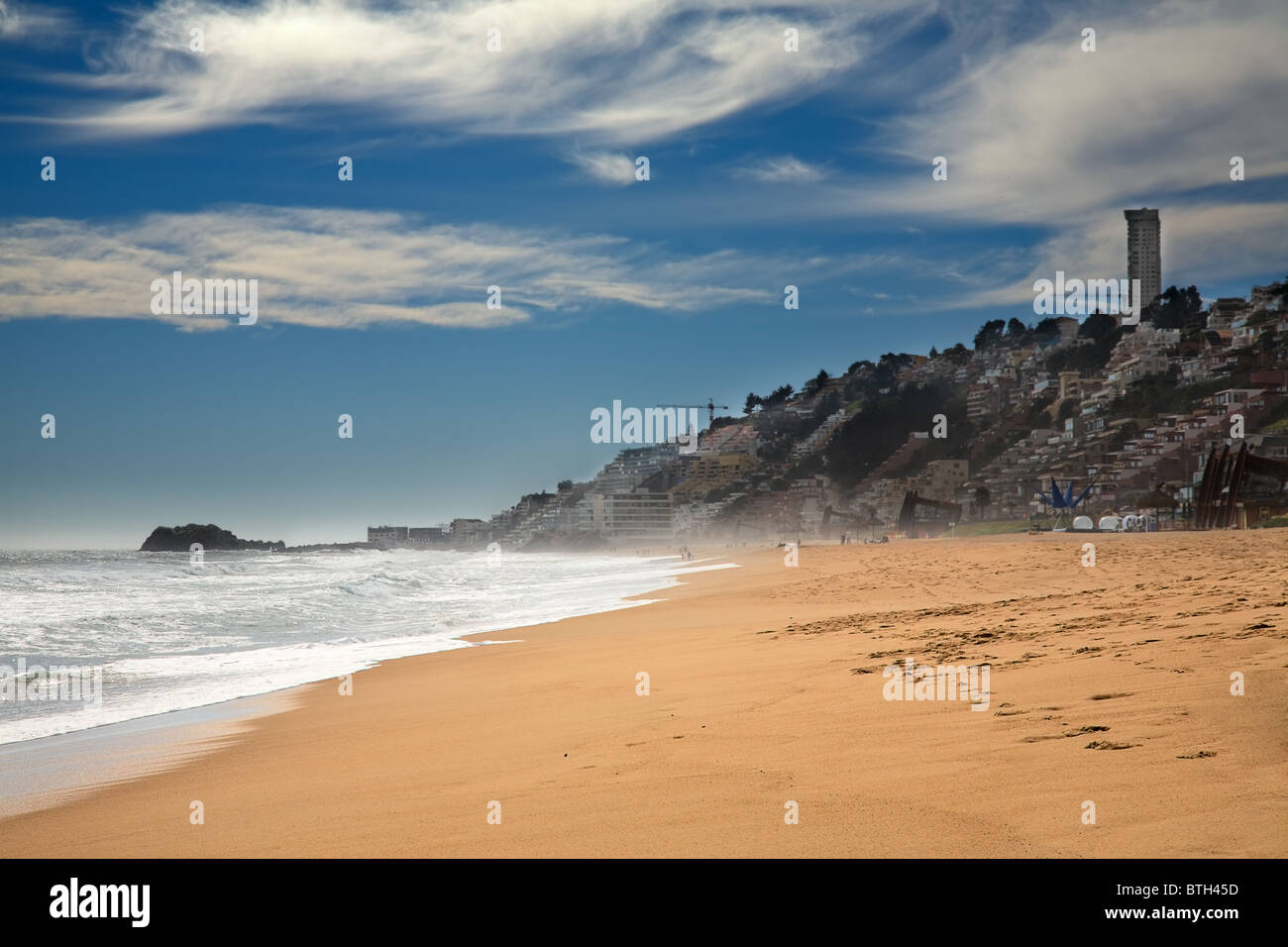 Spiaggia a Vina del Mar, Cile Foto Stock