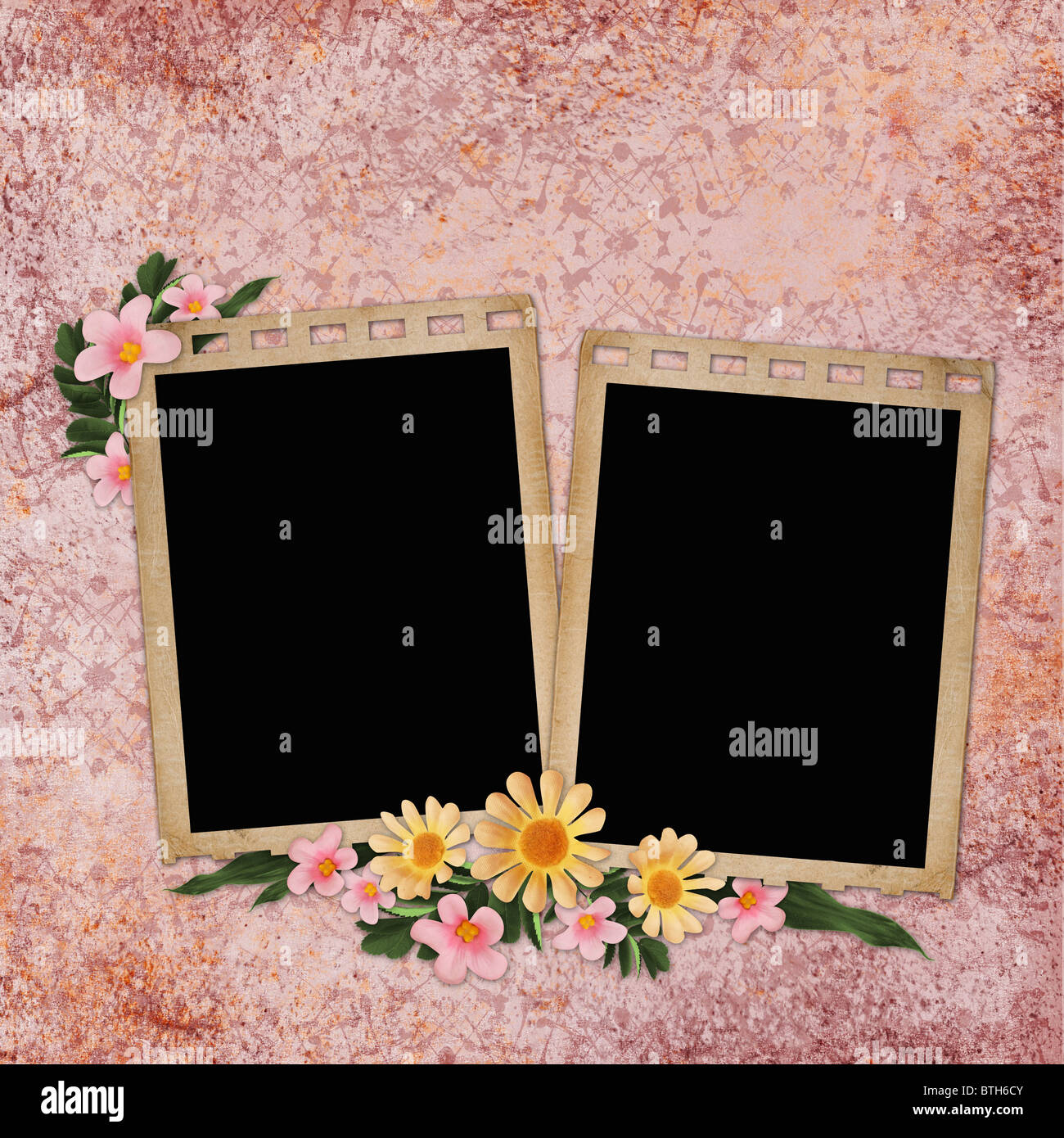 Sfondo retrò con cornici decorative Foto Stock