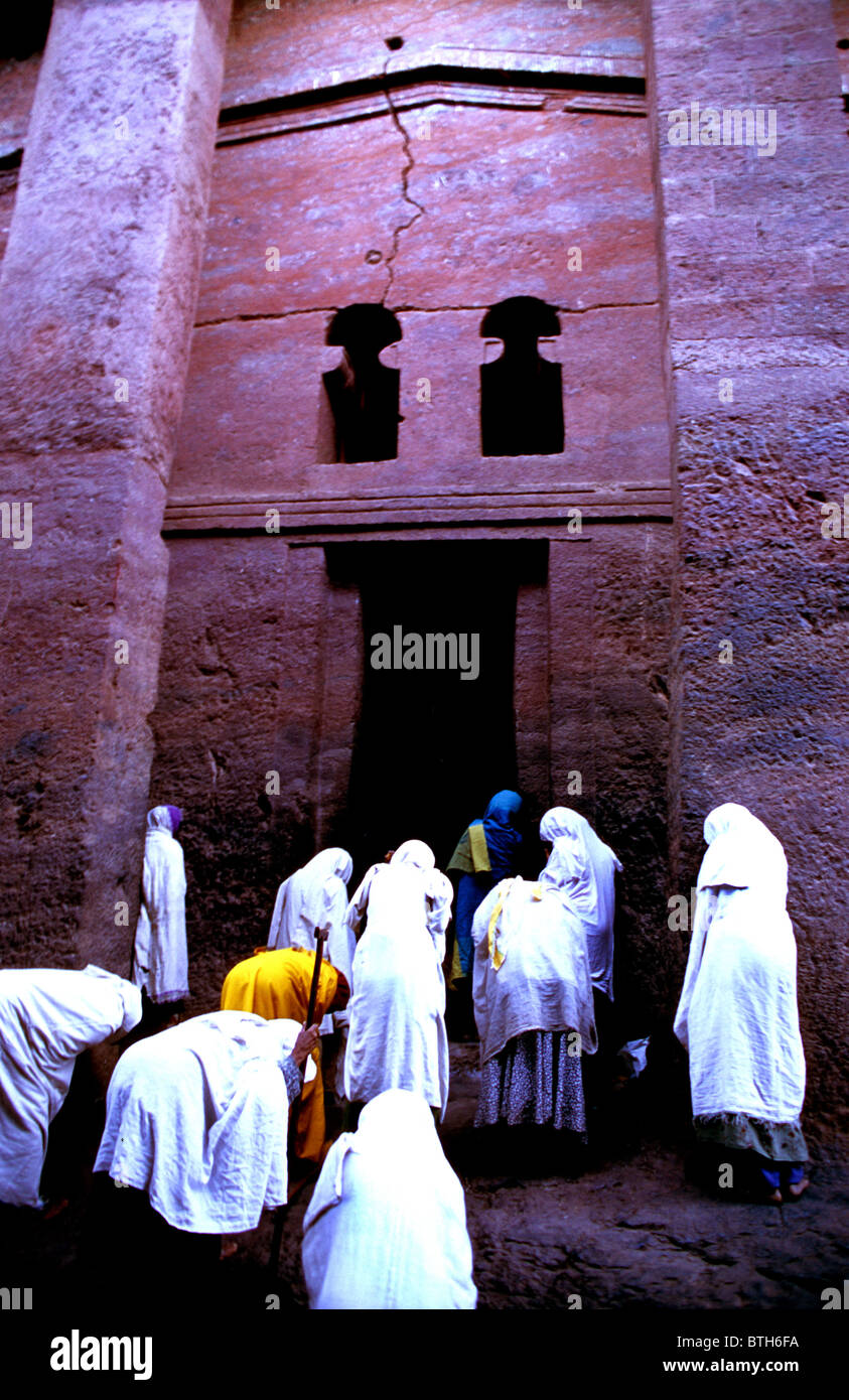 La mattina presto in scena a Lalibela. Foto Stock