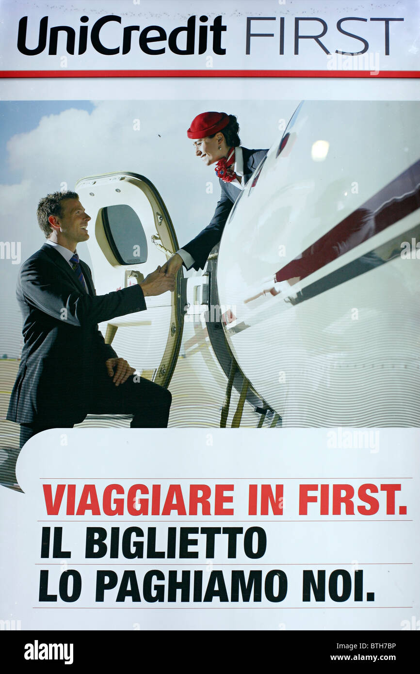 La pubblicità di Unicredit Foto Stock