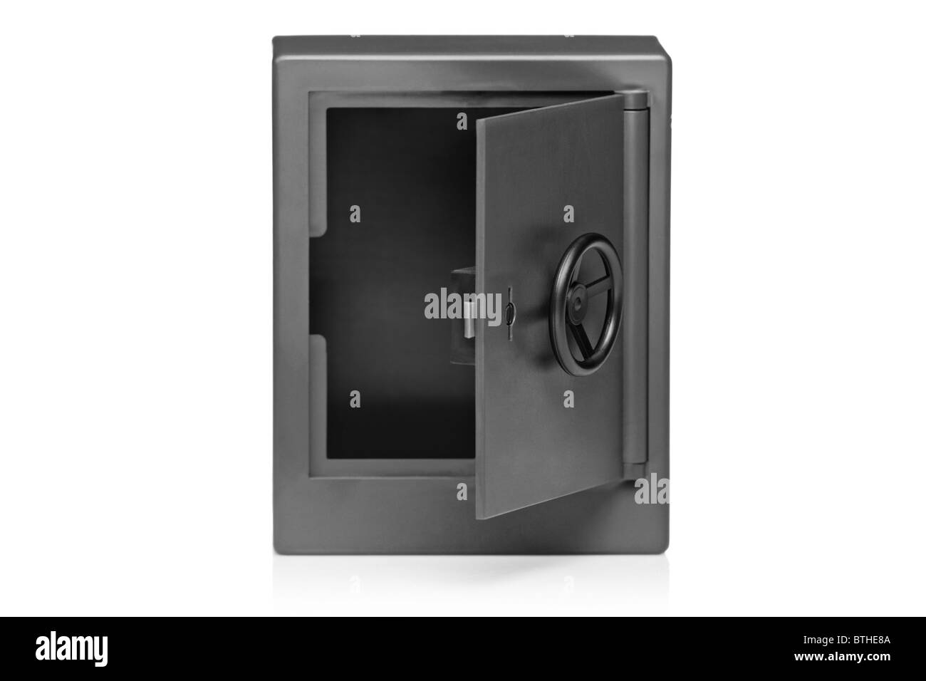 Una vista di un grigio vuoto cassetta di sicurezza Foto Stock