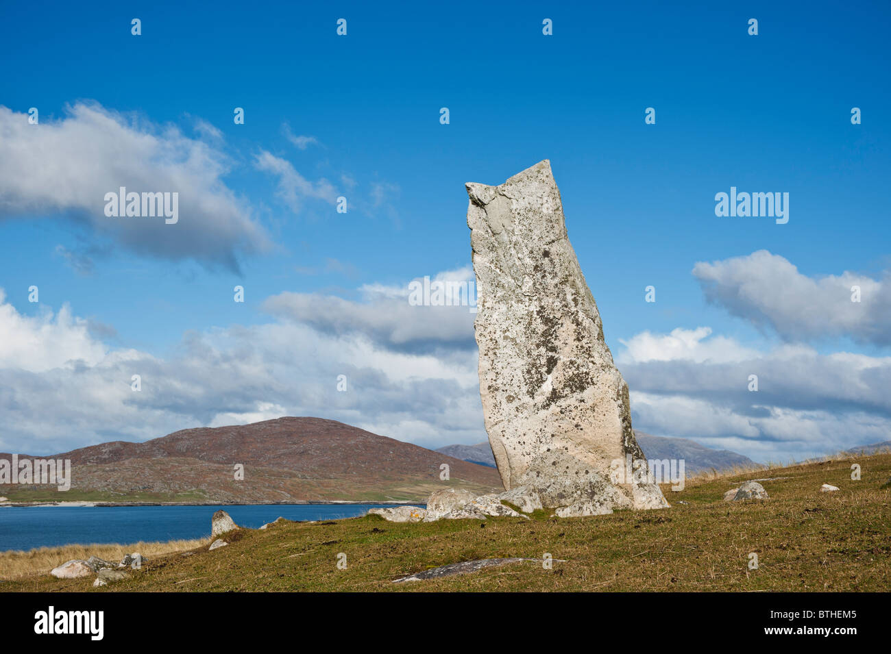 Macleod della pietra, vicino Horgabost, Isle of Harris, Ebridi Esterne, Scozia Foto Stock