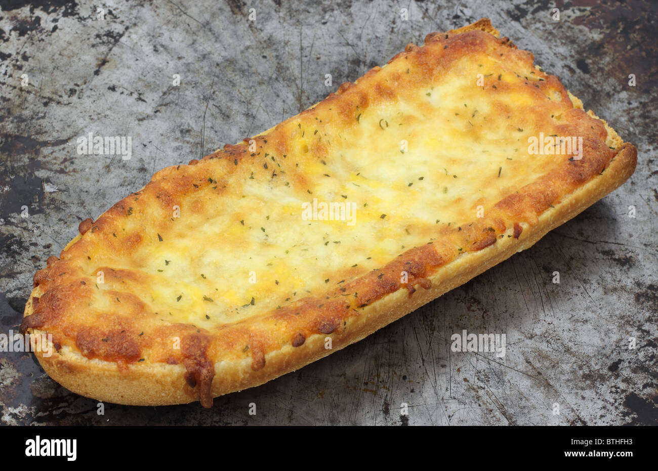 Pane appena sfornato pane francese pizza di formaggio Foto Stock