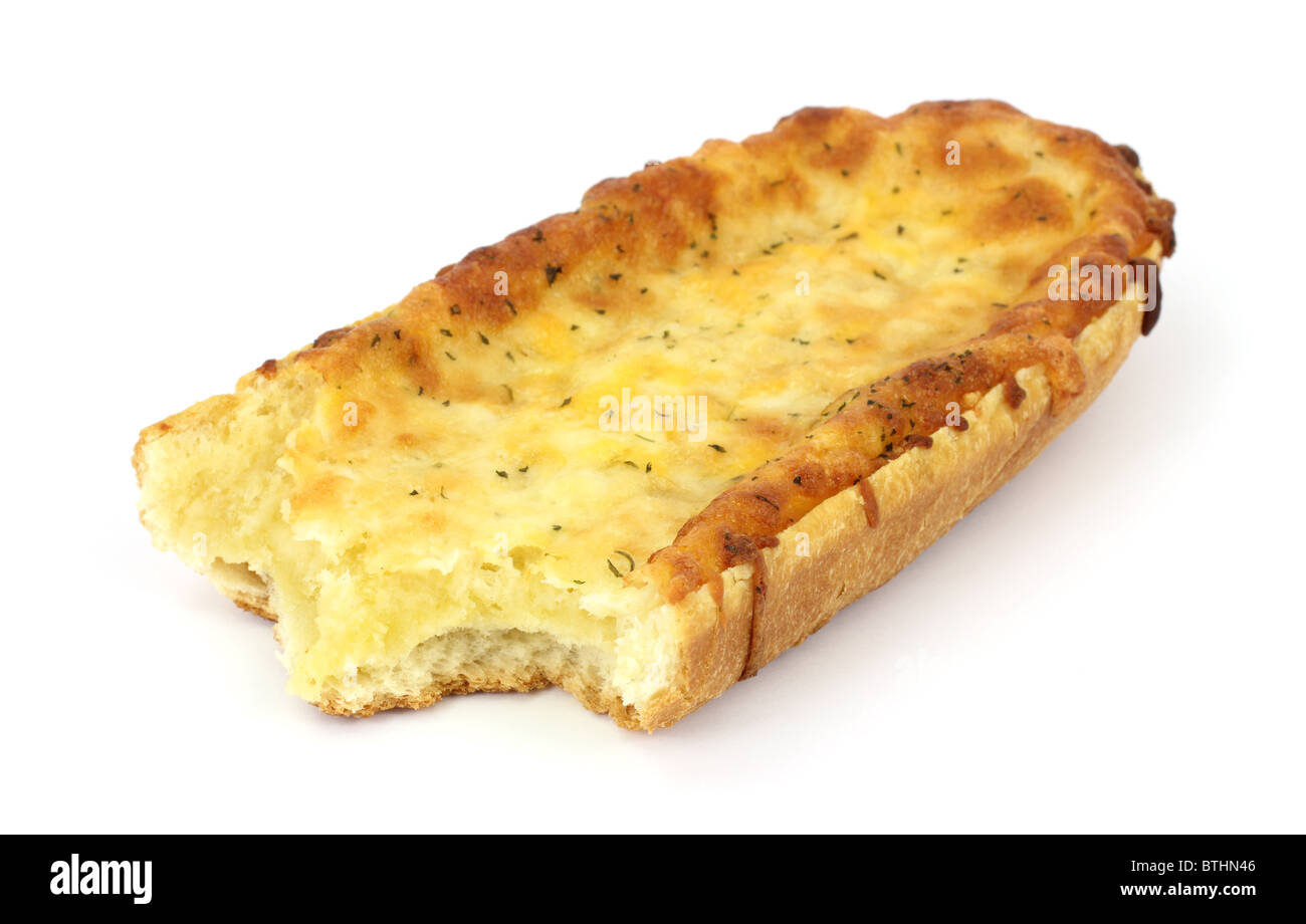 Appena sfornato il pane francese formaggio pizza che è stato picchiato Foto Stock