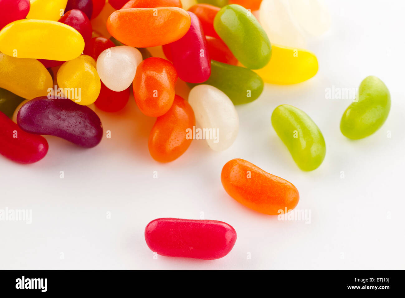 Primo piano di una pila di jelly bean dolci Foto Stock