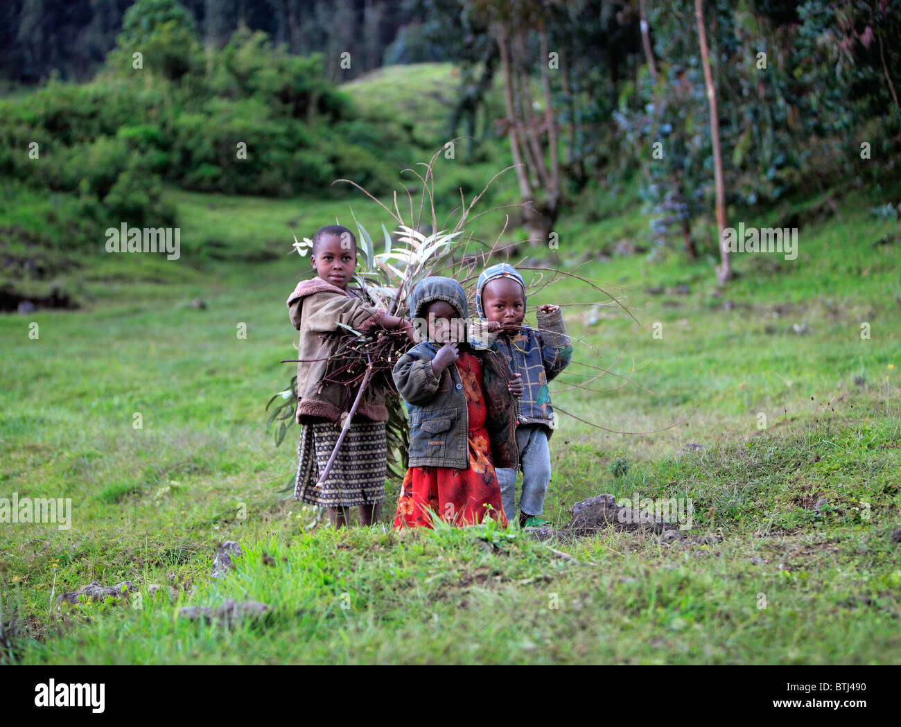 Bambini Hutu, Ruanda Foto Stock