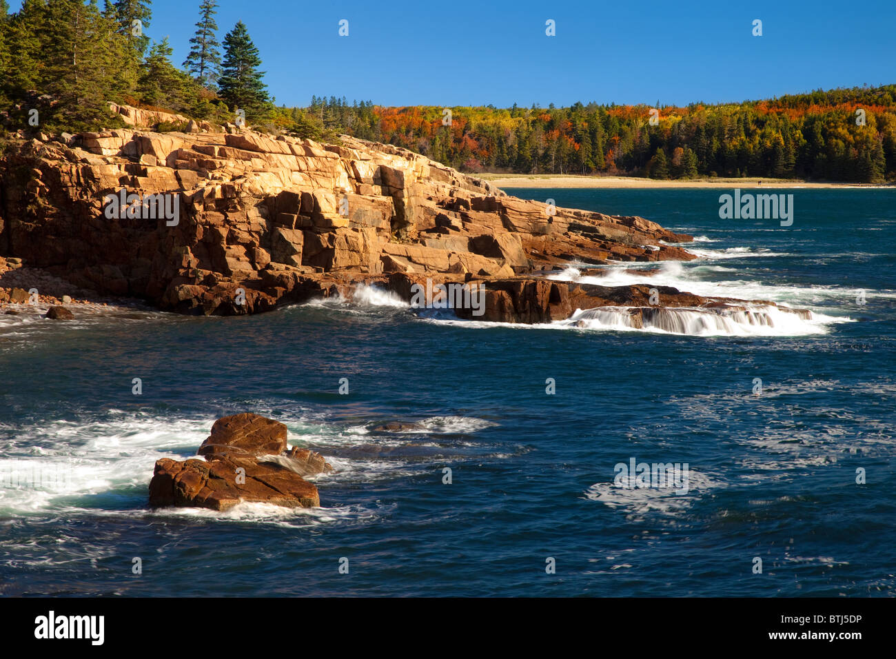 Costa del Parco Nazionale di Acadia, Maine, Stati Uniti d'America Foto Stock