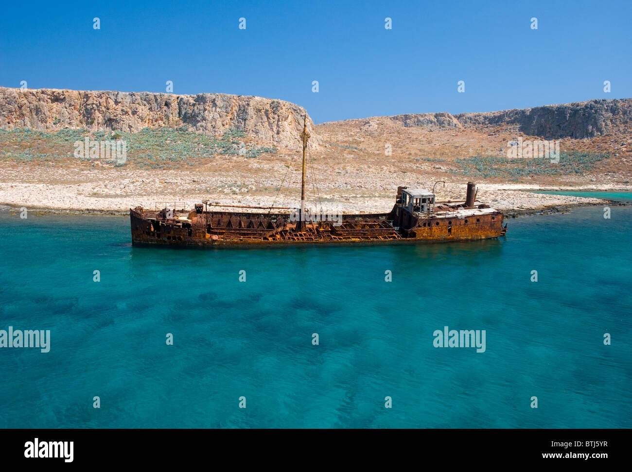 Naufragio sulla spiaggia di Balos Foto Stock