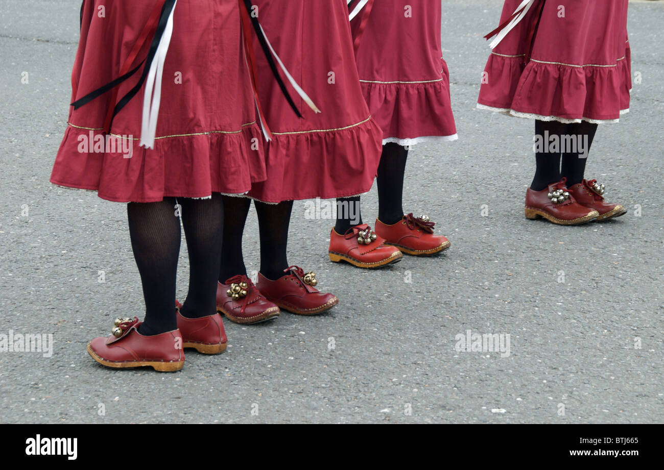 Preparazione alla danza a Sidmouth Folk Week 2010 Foto Stock