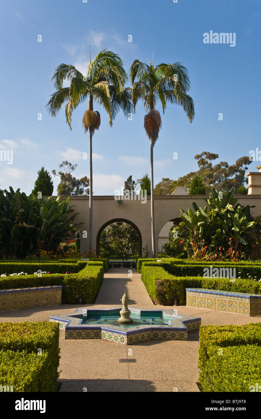 I giardini dell'Alcazar Situato in Balboa Park - San Diego, California Foto Stock