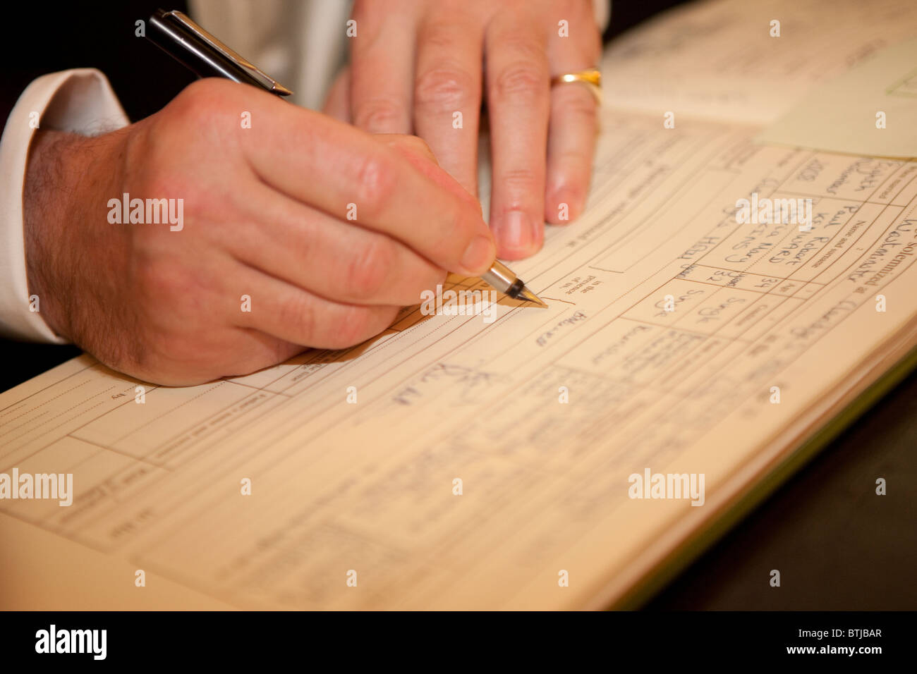 Nozze di firma Foto Stock