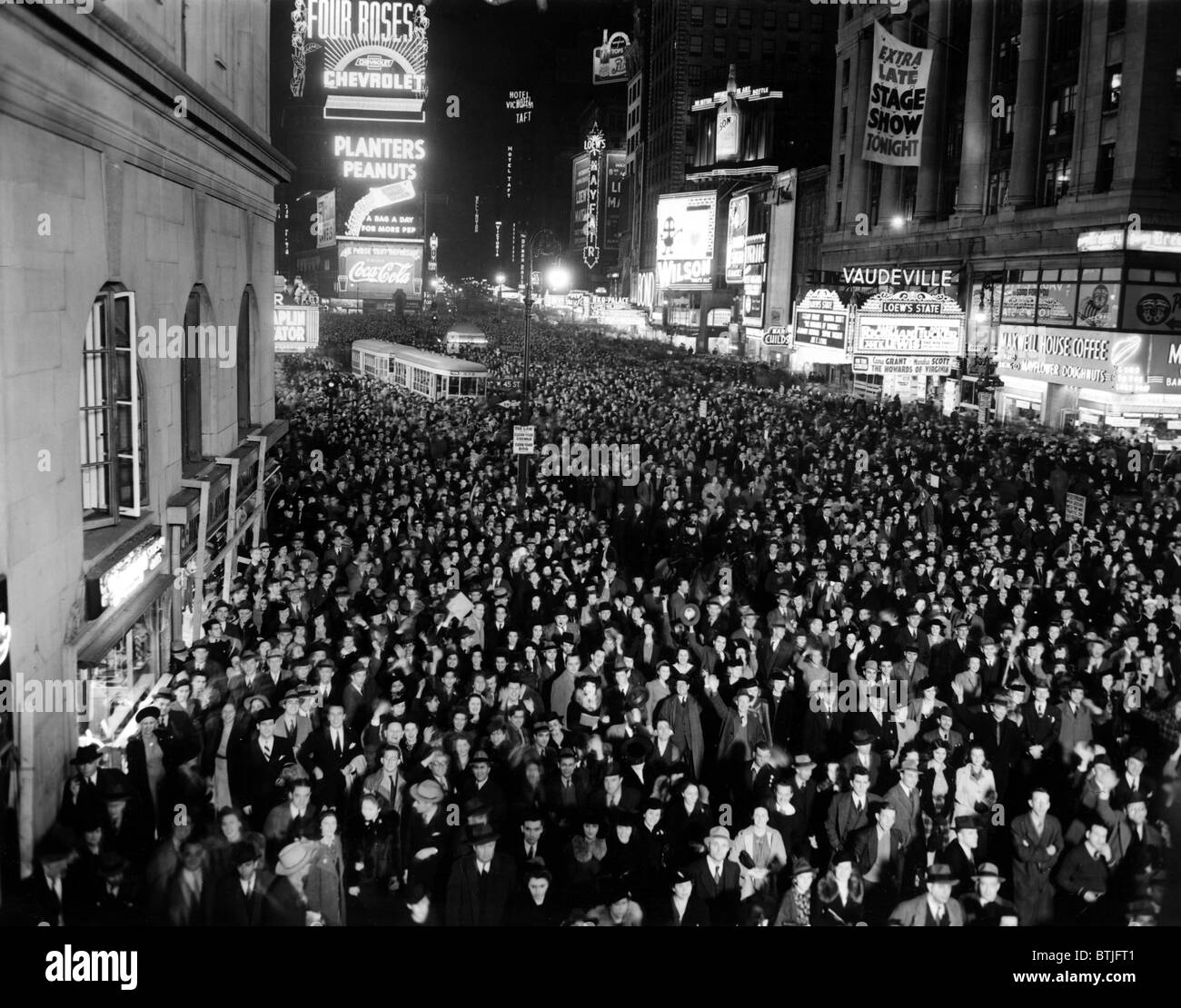 TIMES SQUARE, NY, 5 novembre 1940. Foto Stock