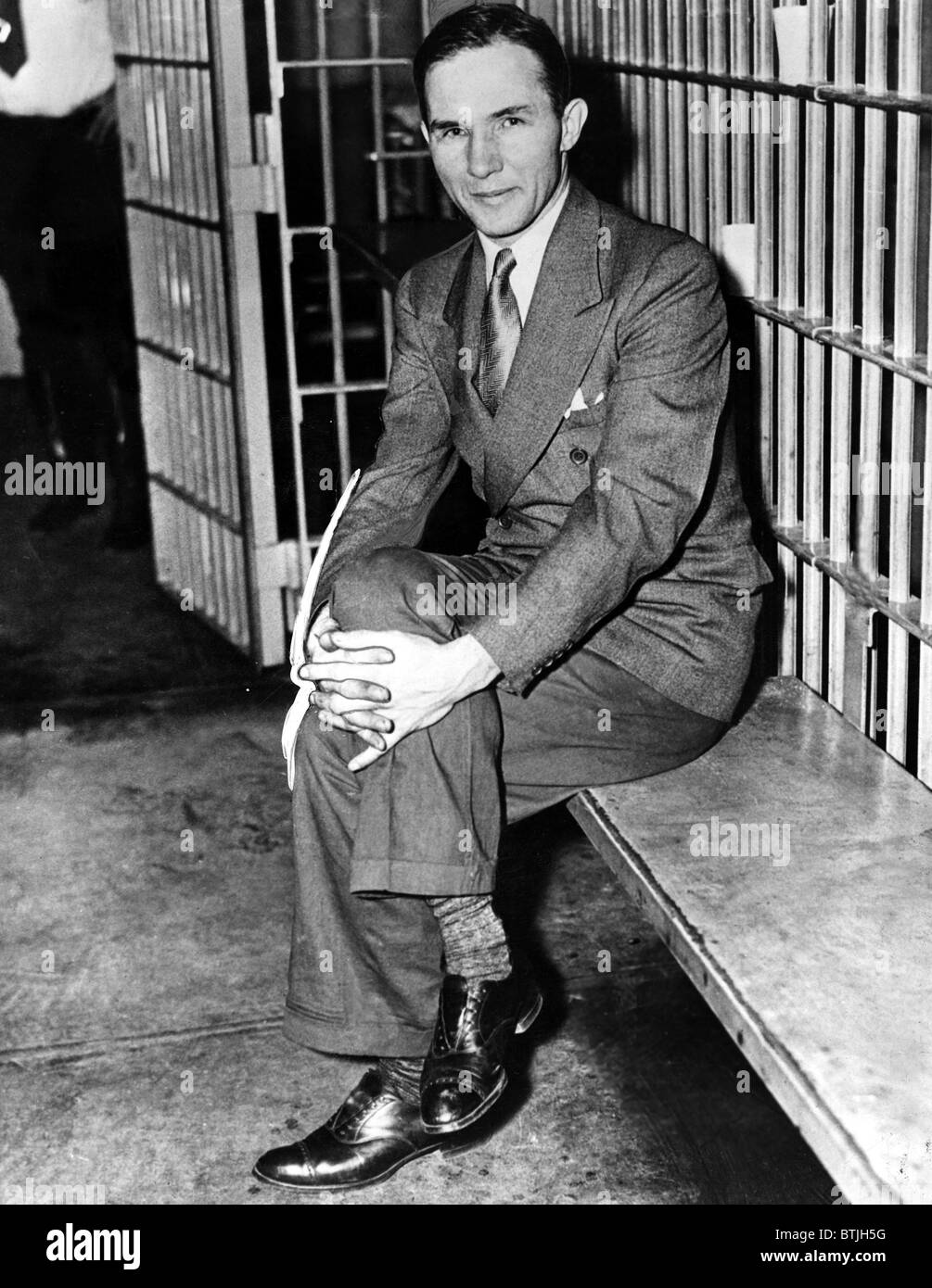 Bruno Richard Hauptmann (1899-1936) condannato per il rapimento e l'assassinio di Lindbergh baby, il giorno dopo il verdetto della giuria. 2/14 Foto Stock