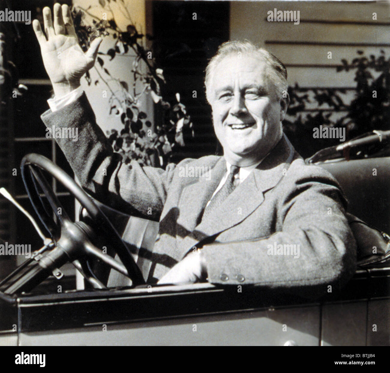 Il presidente Franklin Delano Roosevelt a Warm Springs, GA, 1935. Foto Stock