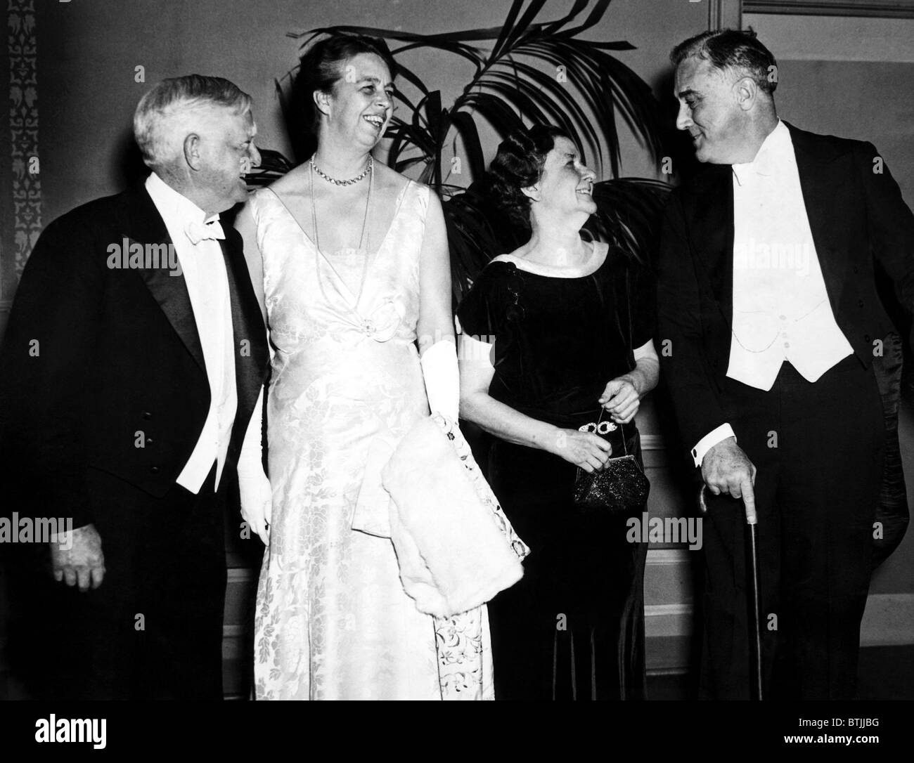 Il Vice Presidente John Nance Garner, Eleanor Roosevelt, Sig.ra Garner e il presidente Franklin Roosevelt, 1934. La cortesia: CSU Archives/ Foto Stock