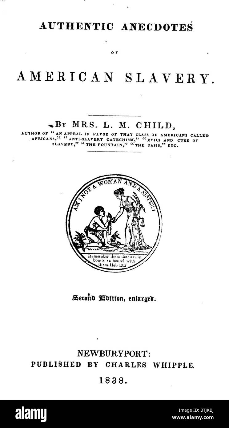La schiavitù. Un libro abolizionista. La pagina del titolo si legge: immediata, non graduale abolizione: o, un'indagine la più breve, più sicuro Foto Stock
